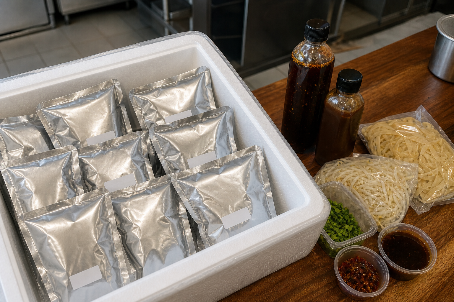 OKA-OKA silver vacuum pouch meals in delivery box