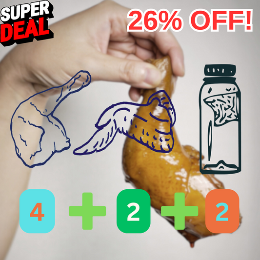 OKA-OKA healthy chicken combo deal featuring chicken wings, drumsticks, and sauce with a 26% discount