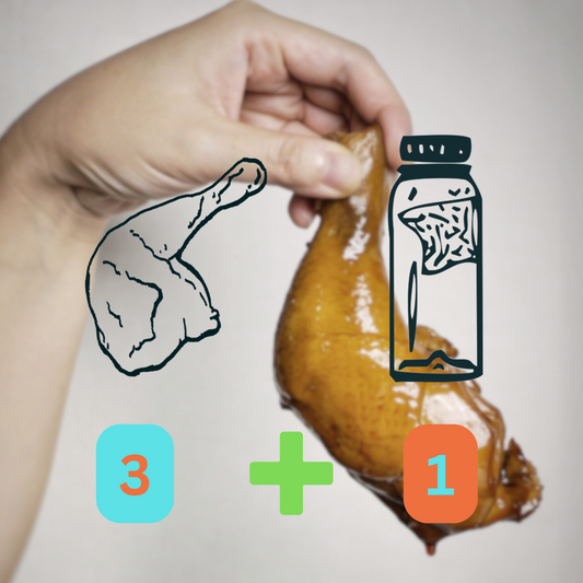OKA-OKA Chicken Combo Deals with Three Chicken Pieces and One Special Sauce Bottle